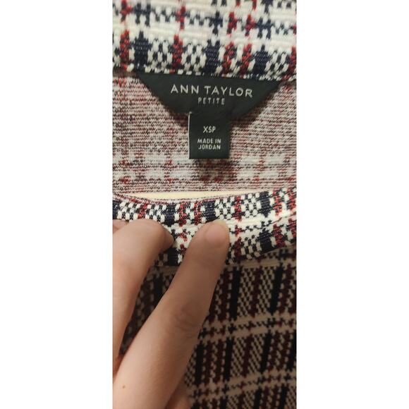 Ann Taylor Plaid Mock Neck Cotton Blend Sweater Size XS Petite Academia Career - Picture 6 of 6